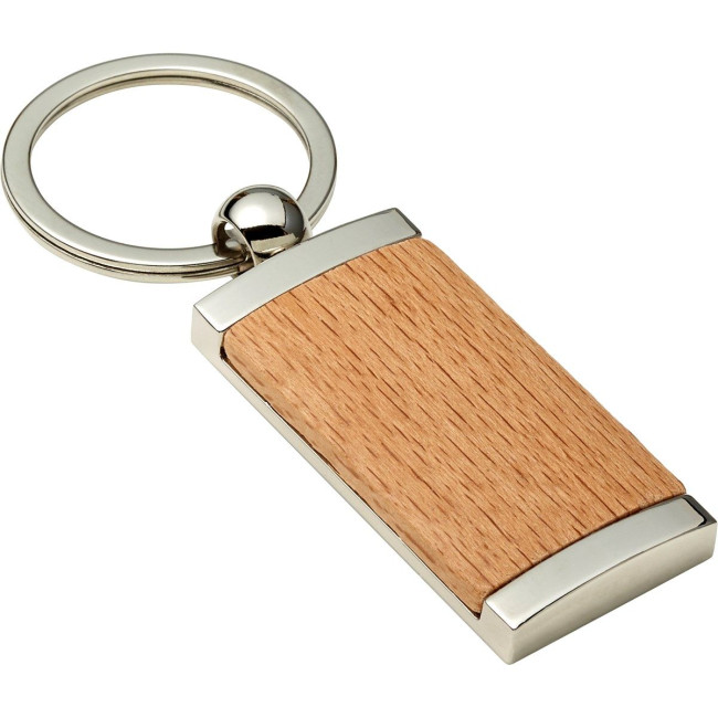 Promotional Metal and wooden keyring - Image 3