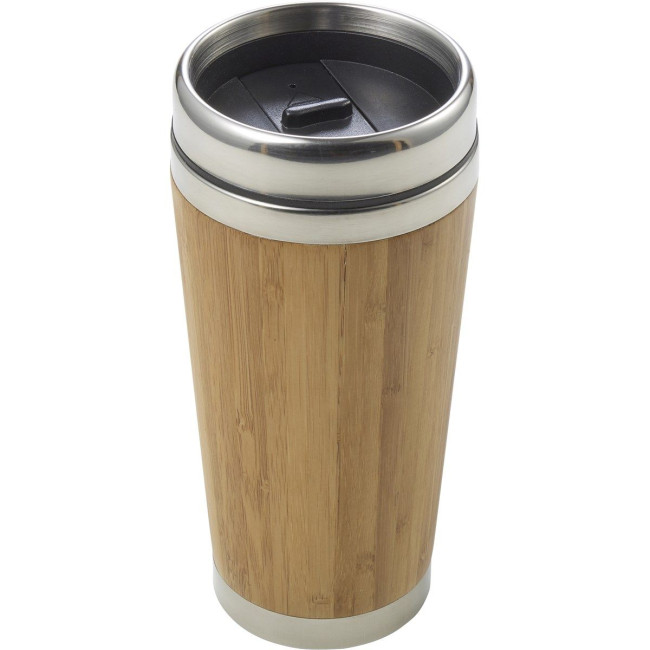 Promotional Braxted Bamboo Double Walled Travel Mug 400ml - Image 1