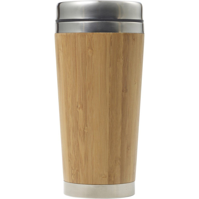 Promotional Braxted Bamboo Double Walled Travel Mug 400ml - Image 2