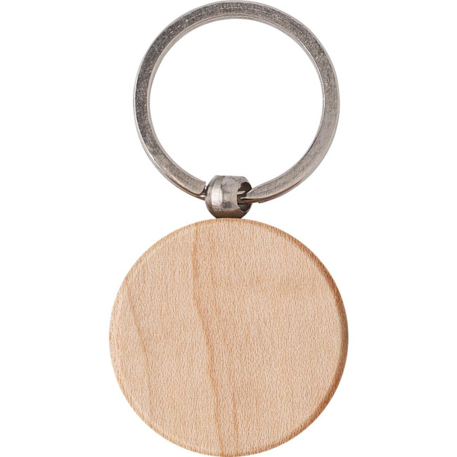 Promotional Round Wooden keyring