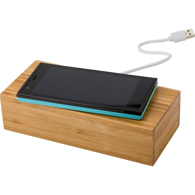 Promotional Bamboo wireless charger and clock - Image 2