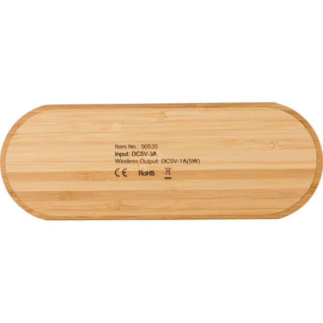 Promotional Bamboo dual wireless charger - Image 6