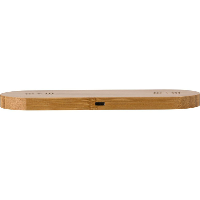 Promotional Bamboo dual wireless charger - Image 7