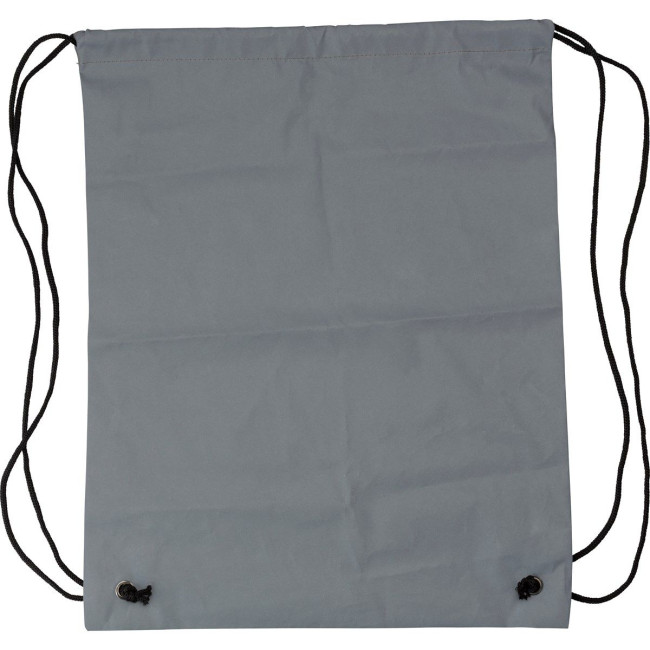 Promotional Synthetic fibre (190D) reflective drawstring backpack - Image 3