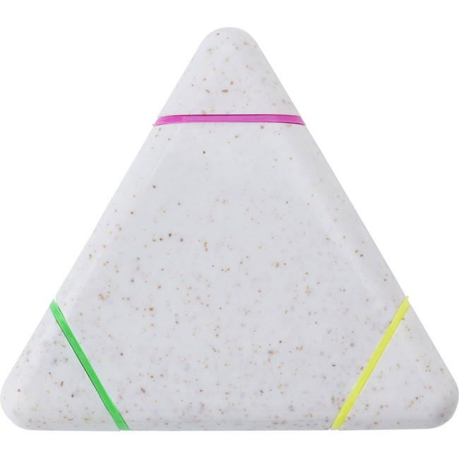 Promotional Wheat Straw & PP Triangular Highlighter - Image 2