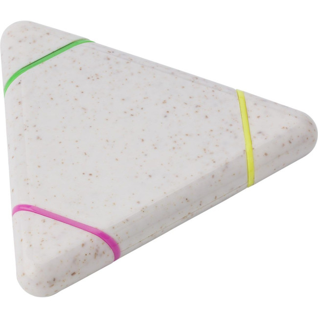 Promotional Wheat Straw & PP Triangular Highlighter - Image 1