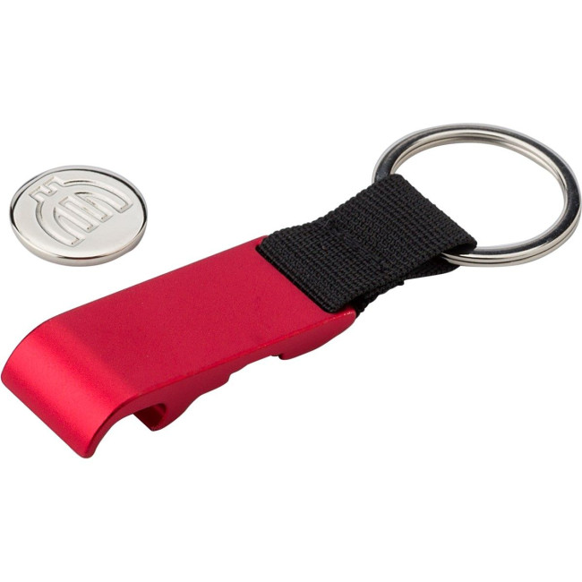 Promotional Bottle Opener & Trolley Coin Keyring - Image 1