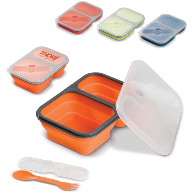 Promotional Foldable silicone lunchbox 1000ml - Image 2