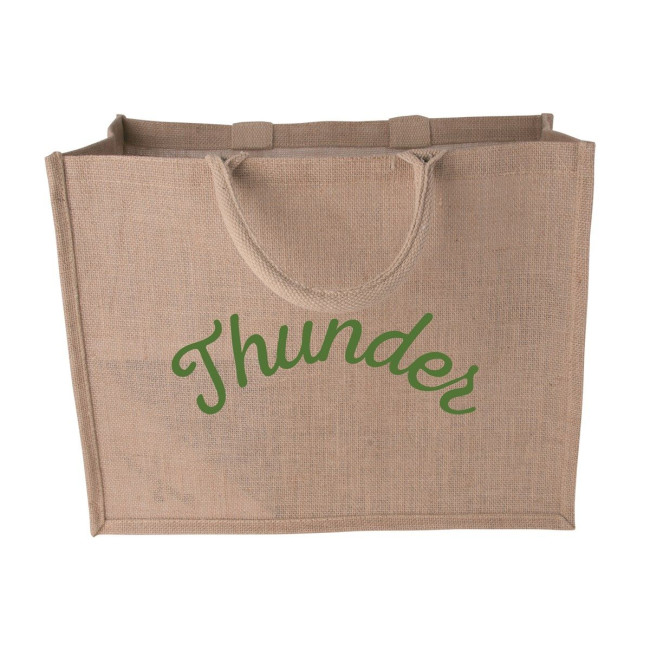 Promotional Jute bag laying model - Image 2