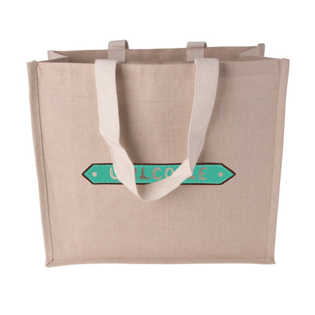 Promotional Canvas shopper with woven handles - Image 2