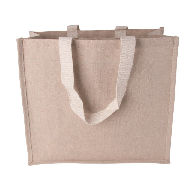 Promotional Canvas shopper with woven handles - Image 1