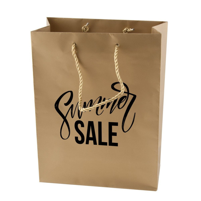 Promotional Matt paper bag 220 x 290 x 100mm - Image 1