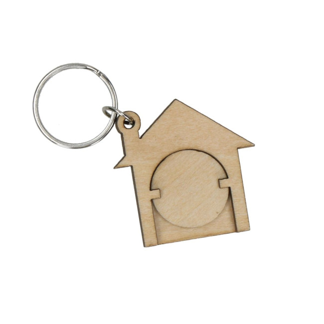 Promotional Natural Trolley Coin Keyring