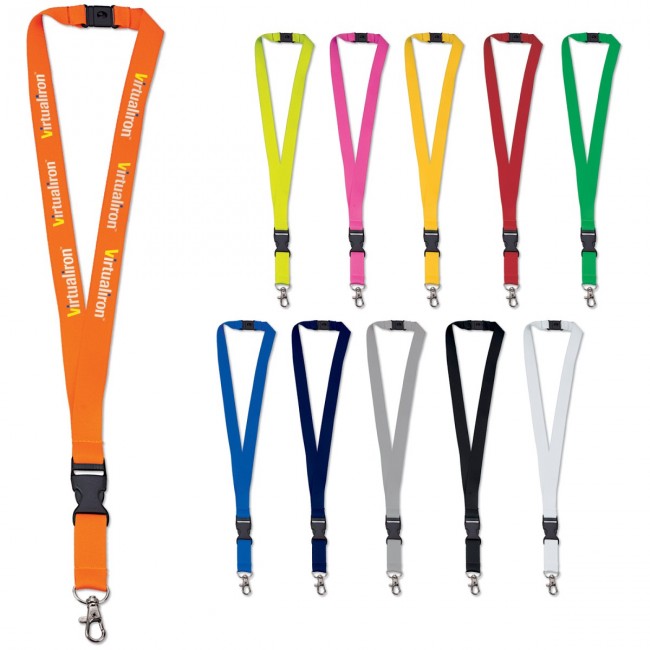 Promotional Polyester lanyard 20mm with buckle and hook - Image 2