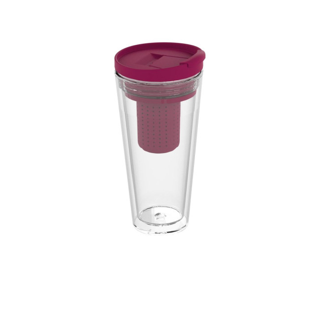 Promotional Mocha Insulated Cup With Tea Strainer - Image 1