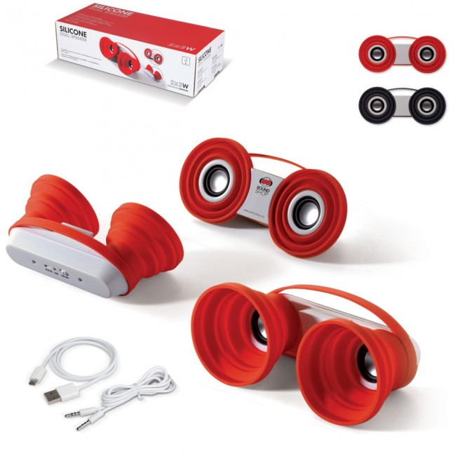 Promotional Silicone stereo speaker 3W - Image 1