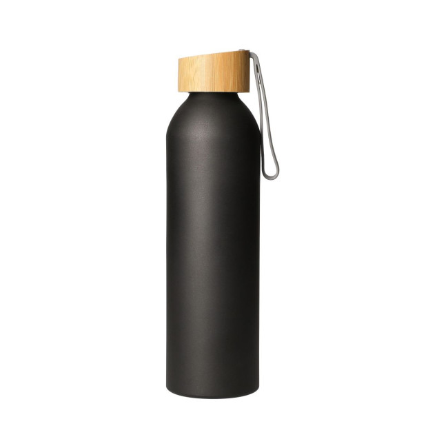 Promotional Aluminium Bottle With Bamboo Lid 0.6L - Image 2