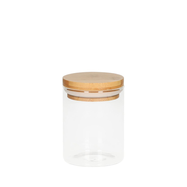 Promotional Glass Storage Jar With Bamboo Lid 375ml