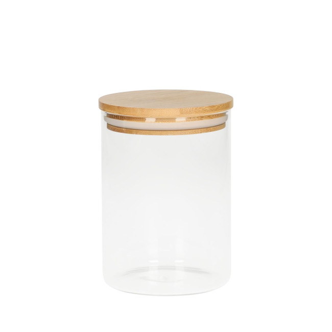 Promotional Glass Storage Jar With Bamboo Lid 700ml