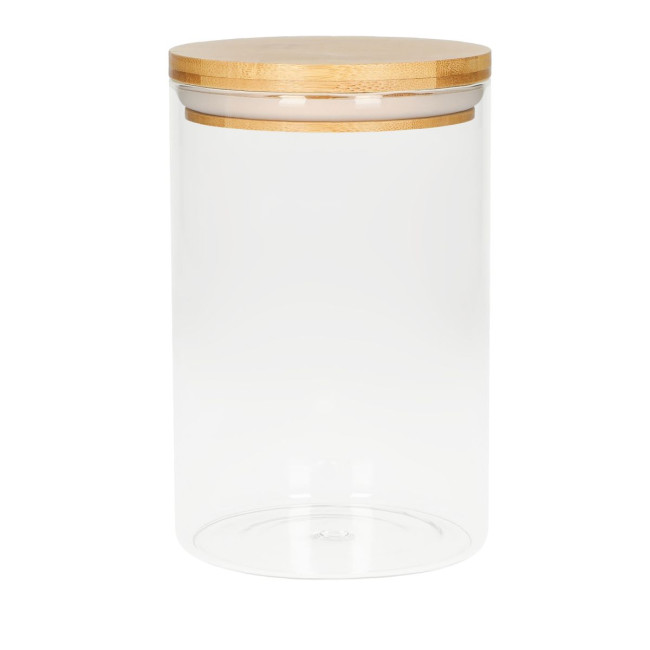 Promotional Glass Storage Jar With Bamboo Lid 1.6L