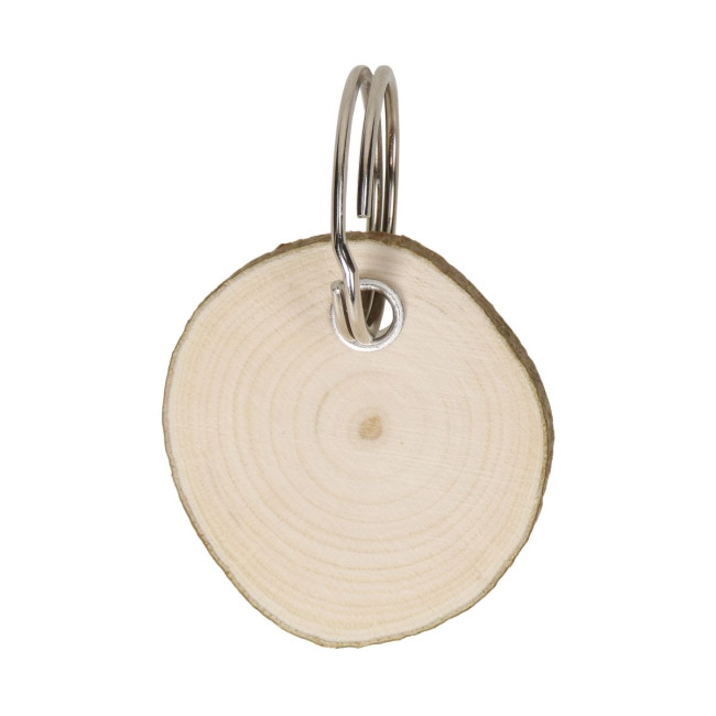 Promotional Round Wooden keyring 