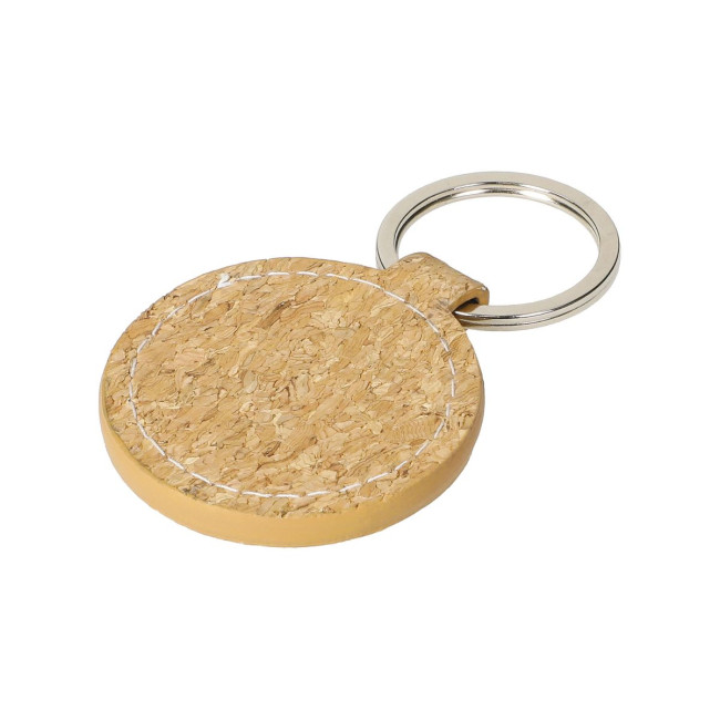 Promotional Round Cork Keyring 