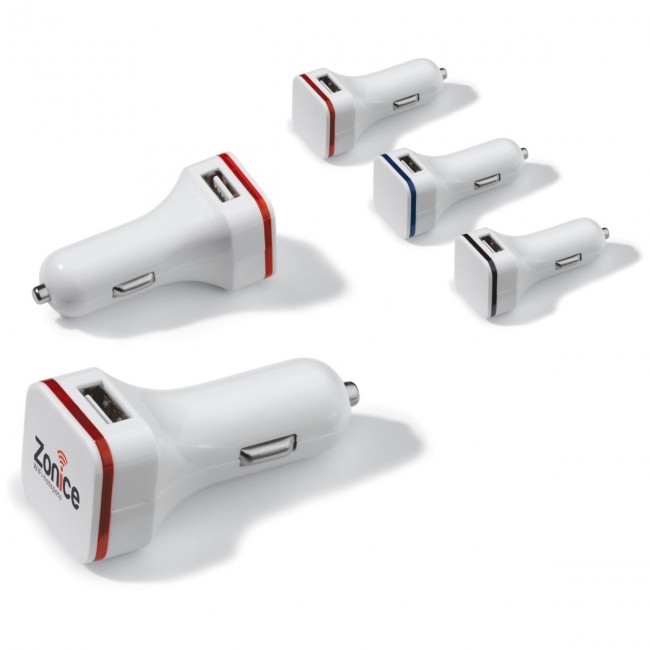 Promotional USB car charger square - Image 2