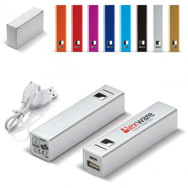 Promotional Powerbank aluminium TÜV GS 2600mAh - Image 2