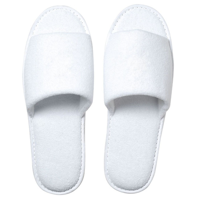 Promotional White Soft Slippers  - Image 2