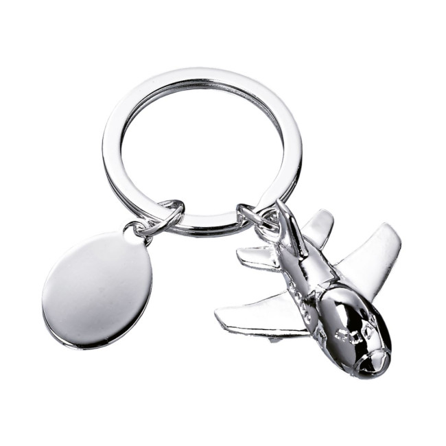 Promotional 3D Aeroplane Metal Keyring - Image 1