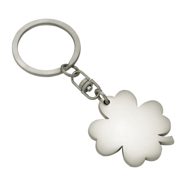 Promotional Lucky Clover Metal Keyring - Image 1