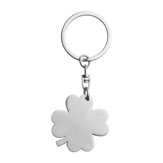 Promotional Lucky Clover Metal Keyring - Image 2