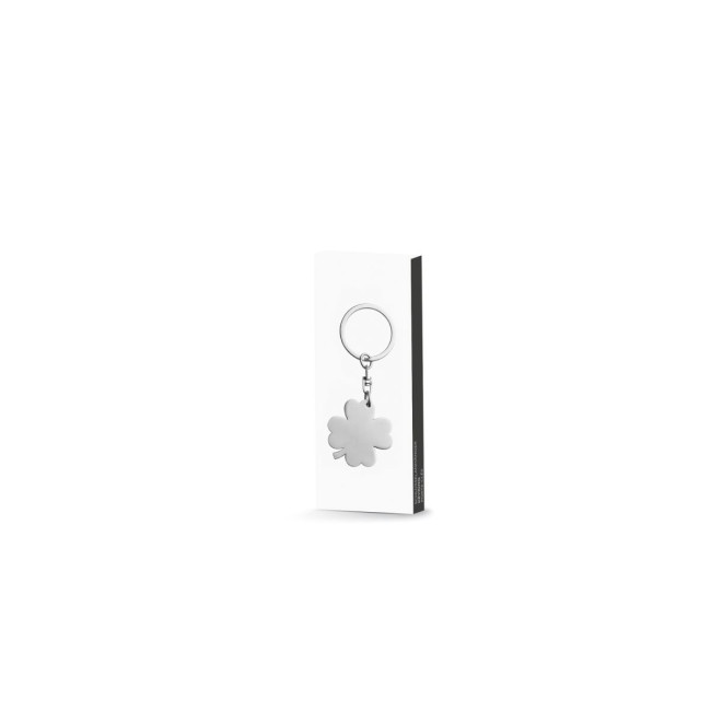 Promotional Lucky Clover Metal Keyring - Image 3