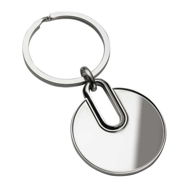 Promotional Silver Round Metal Keyring