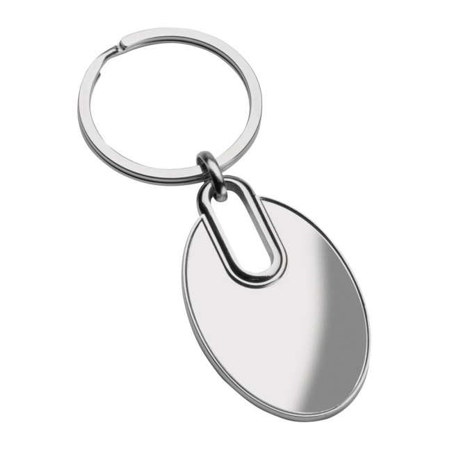 Promotional Silver Oval Metal Keyring