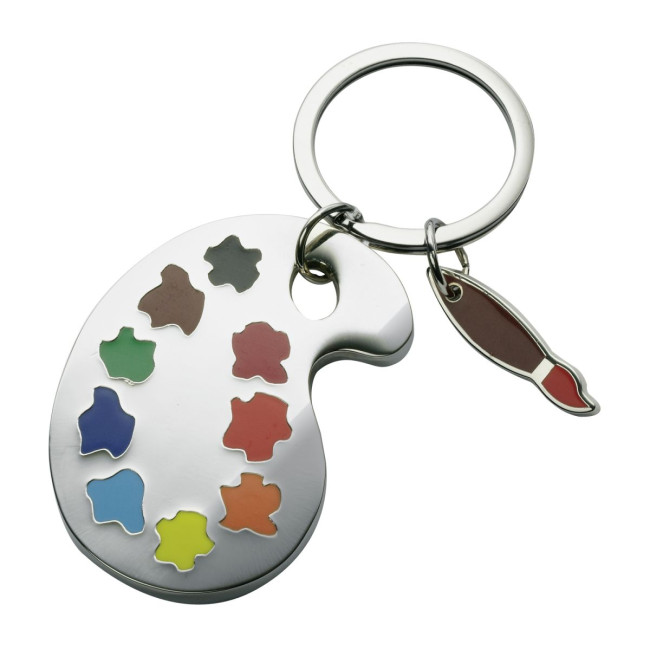 Promotional Painter's Palette Metal Keyring - Image 1