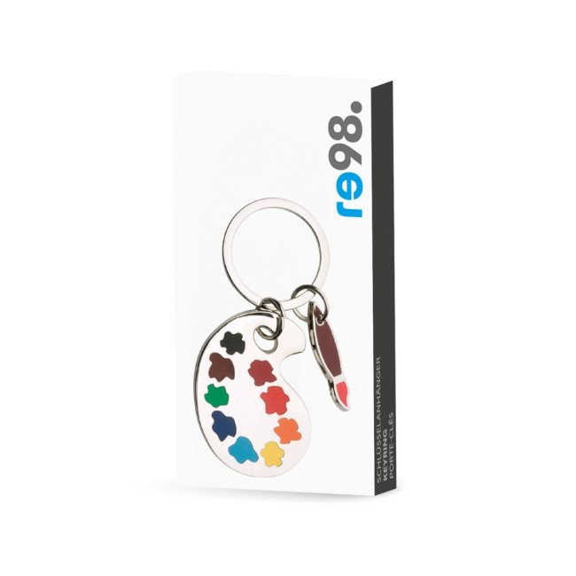 Promotional Painter's Palette Metal Keyring - Image 2