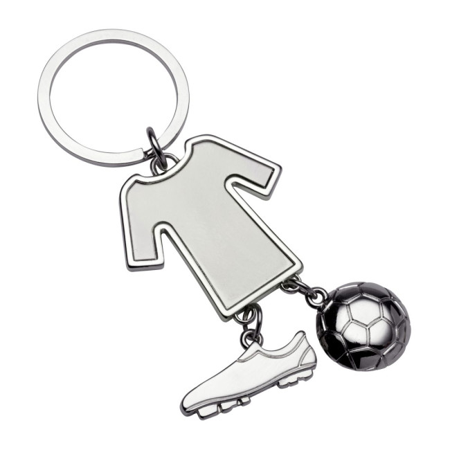 Promotional Football Shirt Metal Keyring - Image 1