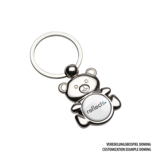 Promotional Teddy Bear Metal Keyring - Image 2