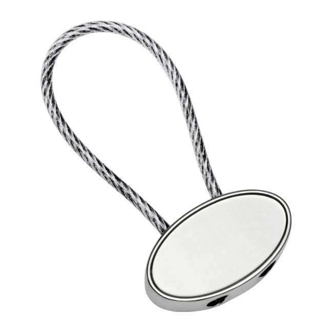 Promotional Oval Cable Metal Keyring - Image 1