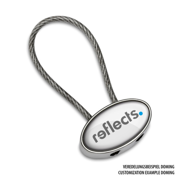 Promotional Oval Cable Metal Keyring - Image 4