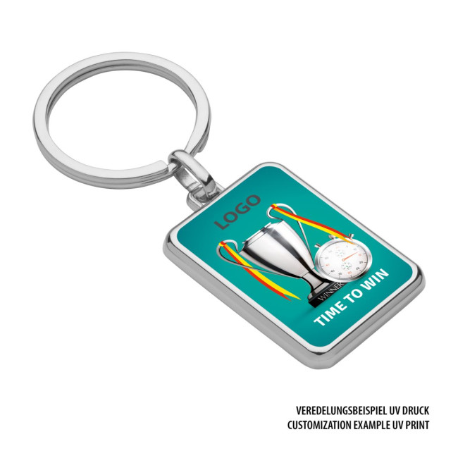 Promotional Rectangle Metal Keyring - Image 3