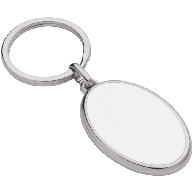 Promotional Oval Metal Keyring - Image 1