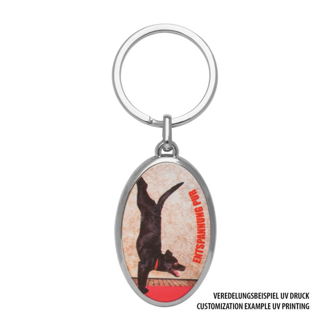 Promotional Oval Metal Keyring - Image 3