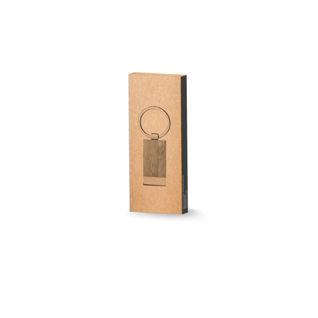 Promotional Bamboo Metal Keyring - Image 4