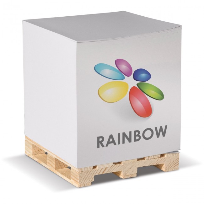 Promotional Cube pad white + wooden pallet - Image 2