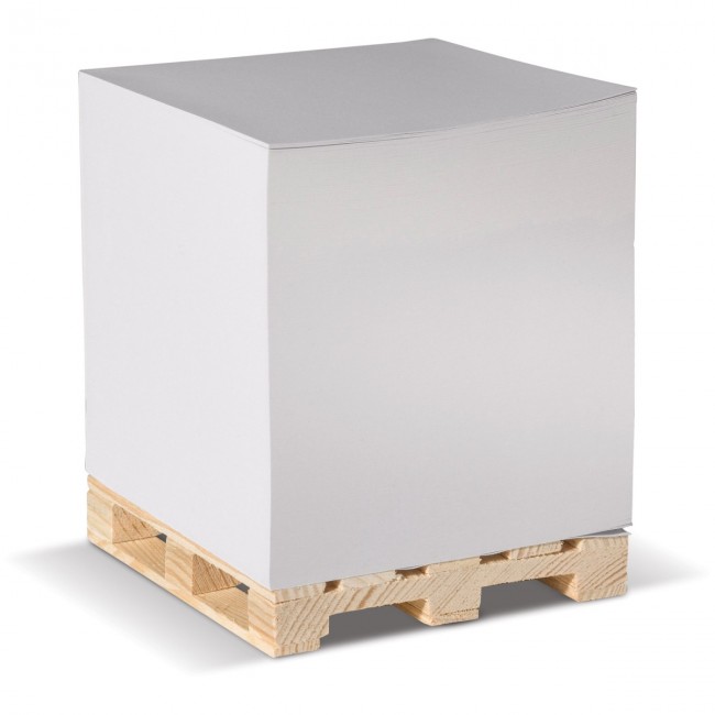 Promotional Cube pad white + wooden pallet - Image 1