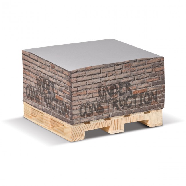 Promotional Cube pad white + wooden pallet - Image 2