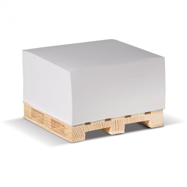 Promotional Cube pad white + wooden pallet - Image 1