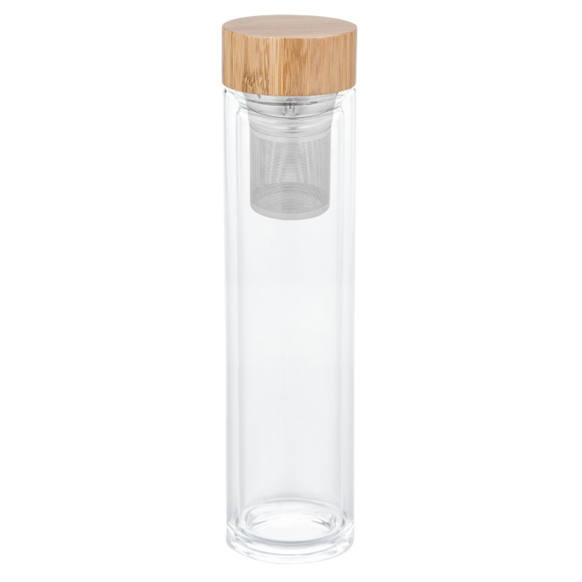 Promotional Sledge Glass bottle with tea strainer - Image 1